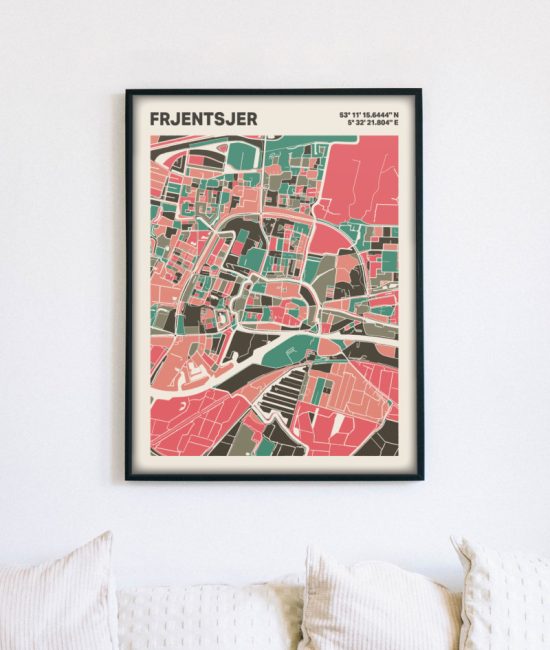Plattegrond poster Licht Frjentsjer mozaiek stl 02 5 | Funky Fellow
