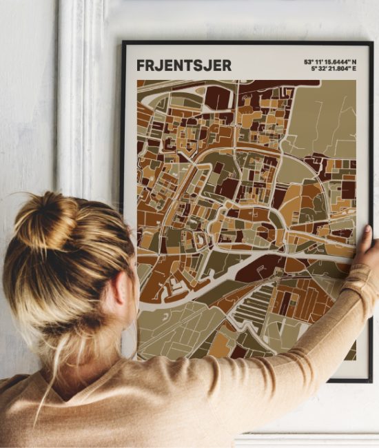 Plattegrond poster Licht Frjentsjer mozaiek stl 03 1 | Funky Fellow