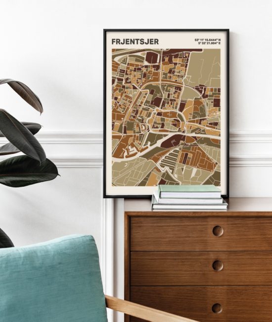 Plattegrond poster Licht Frjentsjer mozaiek stl 03 2 | Funky Fellow