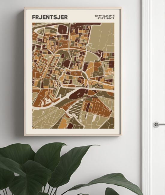 Plattegrond poster Licht Frjentsjer mozaiek stl 03 4 | Funky Fellow
