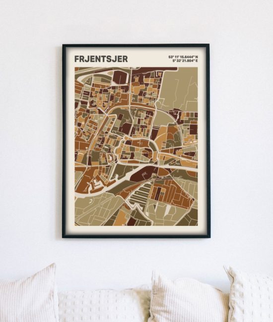 Plattegrond poster Licht Frjentsjer mozaiek stl 03 5 | Funky Fellow