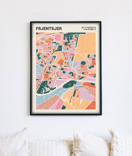 Plattegrond poster Licht Frjentsjer mozaiek stl 04 5 | Funky Fellow