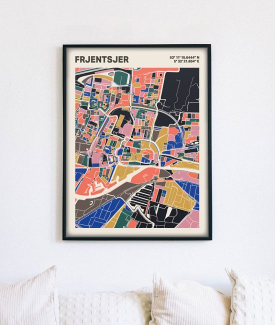 Plattegrond poster Licht Frjentsjer mozaiek stl 05 5 | Funky Fellow