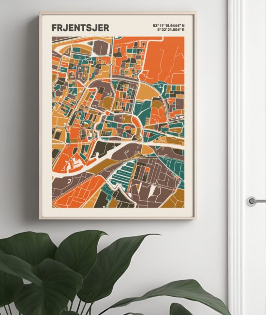 Plattegrond poster Licht Frjentsjer mozaiek stl 06 4 | Funky Fellow