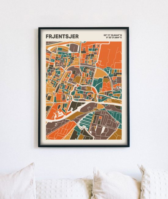 Plattegrond poster Licht Frjentsjer mozaiek stl 06 5 | Funky Fellow