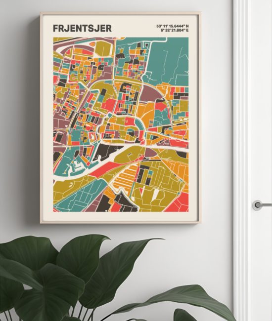 Plattegrond poster Licht Frjentsjer mozaiek stl 07 4 | Funky Fellow