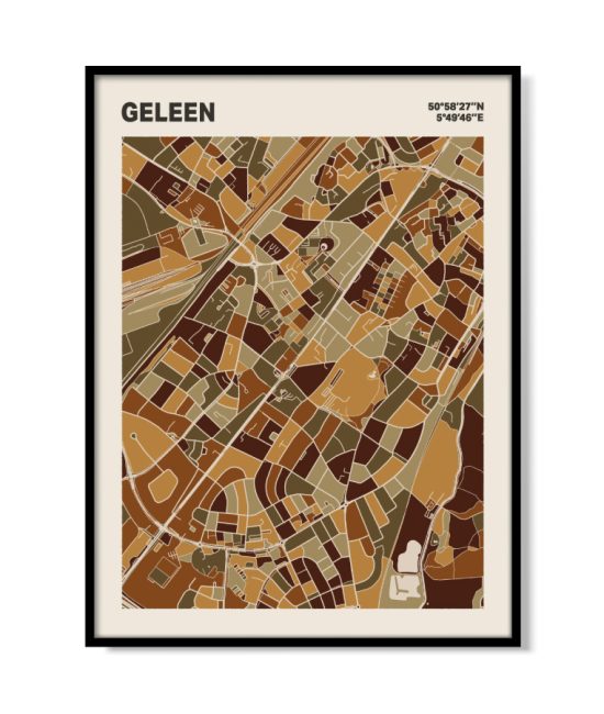Plattegrond poster Licht Geleen mozaiek stl 03 mockup lijst 05 | Funky Fellow