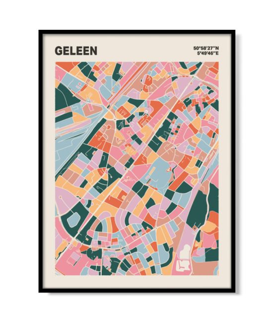 Plattegrond poster Licht Geleen mozaiek stl 04 mockup lijst 05 | Funky Fellow