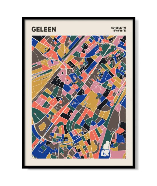 Plattegrond poster Licht Geleen mozaiek stl 05 mockup lijst 05 | Funky Fellow
