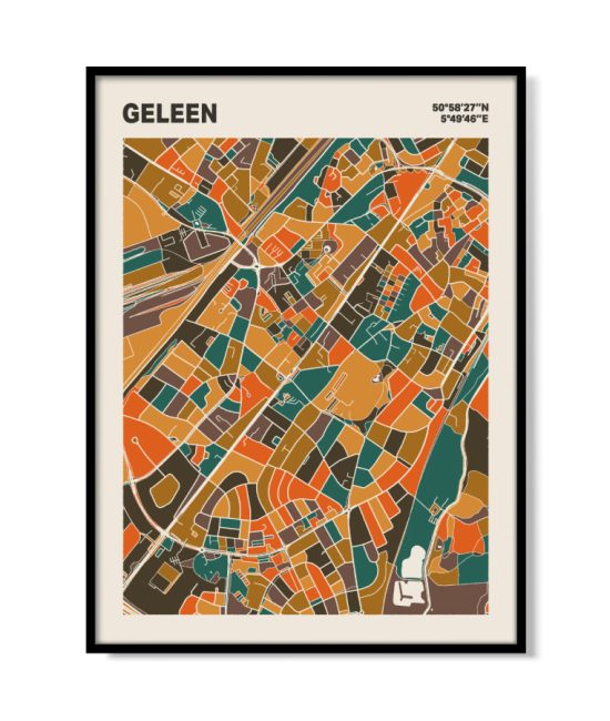 Plattegrond poster Licht Geleen mozaiek stl 06 mockup lijst 05 | Funky Fellow