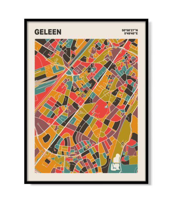 Plattegrond poster Licht Geleen mozaiek stl 07 mockup lijst 05 | Funky Fellow