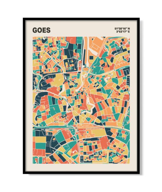 Plattegrond poster Licht Goes mozaiek stl 01 mockup lijst 05 | Funky Fellow