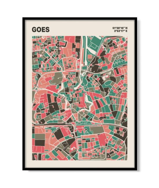 Plattegrond poster Licht Goes mozaiek stl 02 mockup lijst 05 | Funky Fellow