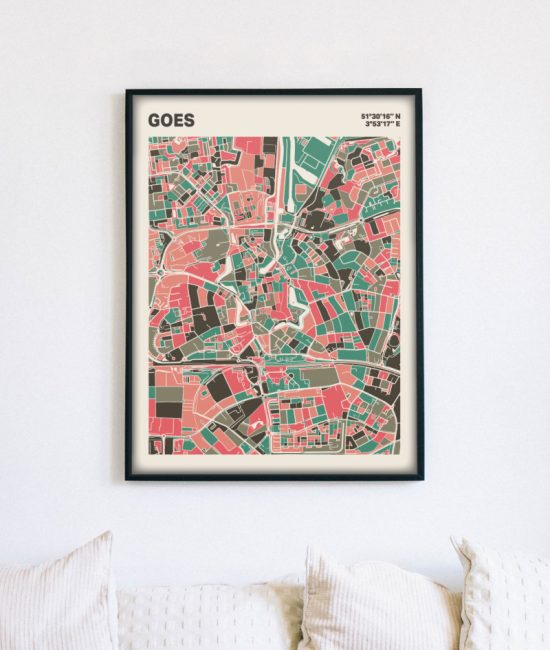 Plattegrond poster Licht Goes mozaiek stl 02 mockup lijst muur bank 02 | Funky Fellow
