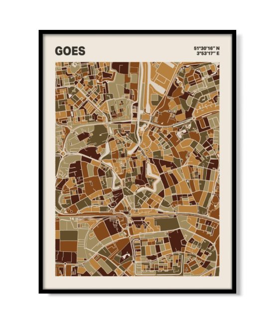 Plattegrond poster Licht Goes mozaiek stl 03 mockup lijst 05 | Funky Fellow
