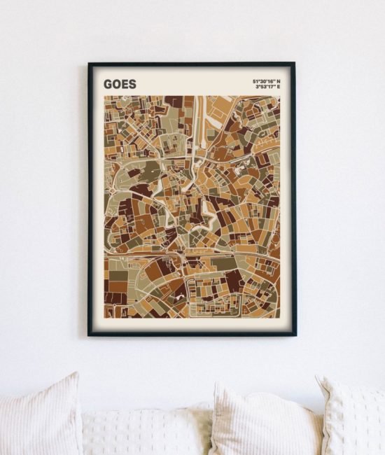 Plattegrond poster Licht Goes mozaiek stl 03 mockup lijst muur bank 02 | Funky Fellow