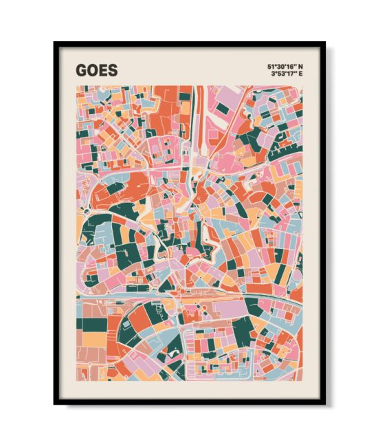 Plattegrond poster Licht Goes mozaiek stl 04 mockup lijst 05 | Funky Fellow