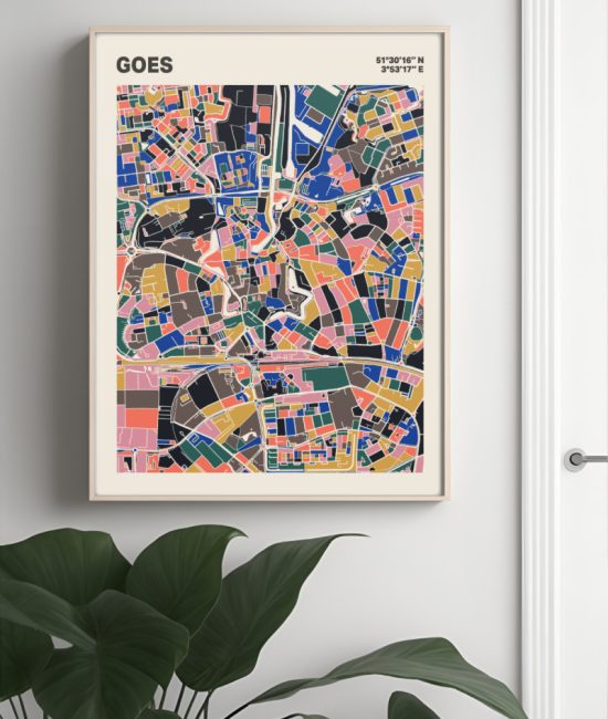 Plattegrond poster Licht Goes mozaiek stl 05 Mockup muur plant lijst 04 | Funky Fellow