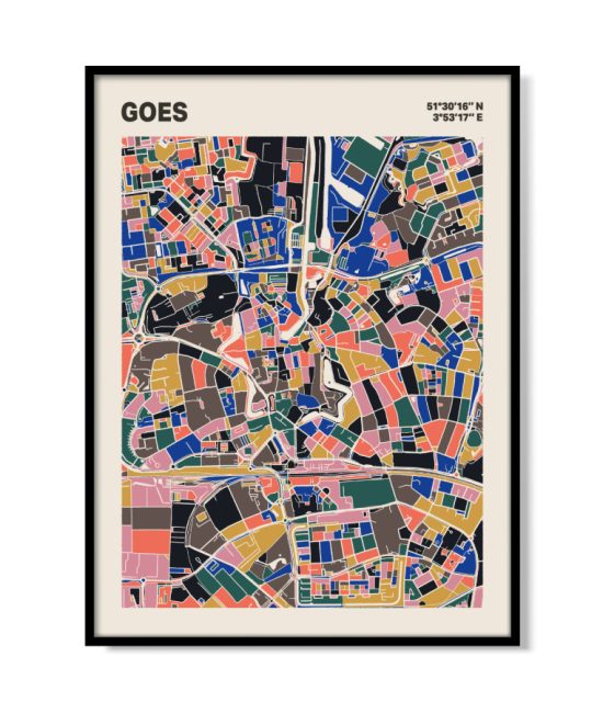 Plattegrond poster Licht Goes mozaiek stl 05 mockup lijst 05 | Funky Fellow