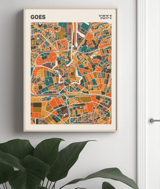 Plattegrond poster Licht Goes mozaiek stl 06 Mockup muur plant lijst 04 | Funky Fellow