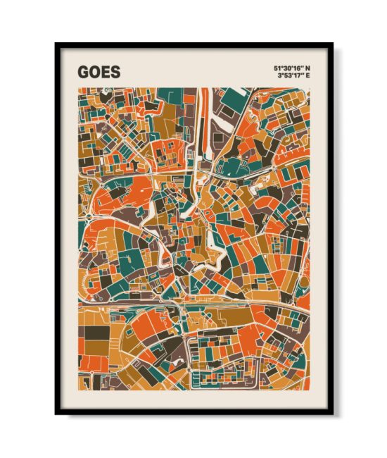 Plattegrond poster Licht Goes mozaiek stl 06 mockup lijst 05 | Funky Fellow