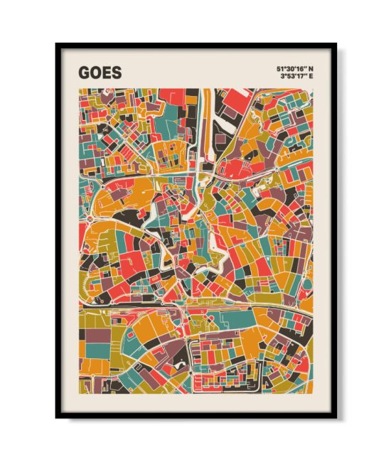 Plattegrond poster Licht Goes mozaiek stl 07 mockup lijst 05 | Funky Fellow
