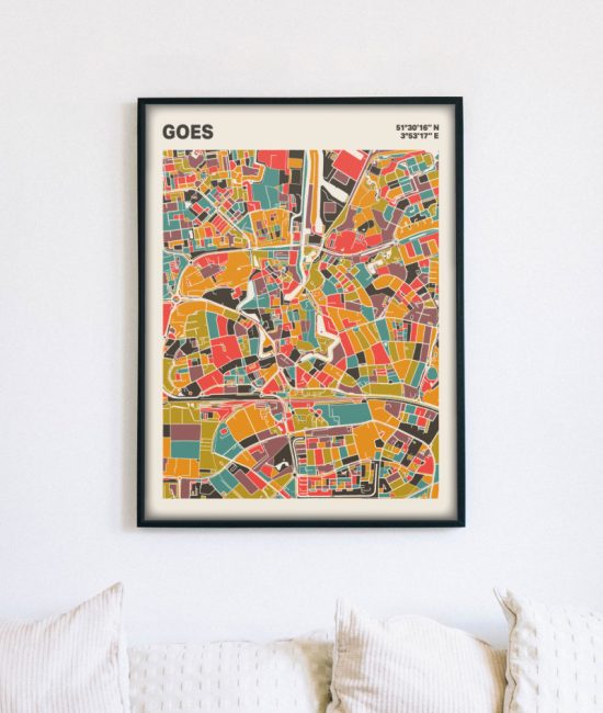 Plattegrond poster Licht Goes mozaiek stl 07 mockup lijst muur bank 02 | Funky Fellow