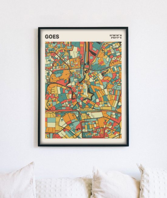 Plattegrond poster Licht Goes mozaiek stl 08 mockup lijst muur bank 02 | Funky Fellow