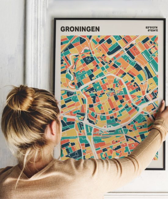 Plattegrond poster Licht Groningen mozaiek stl 01 1 | Funky Fellow