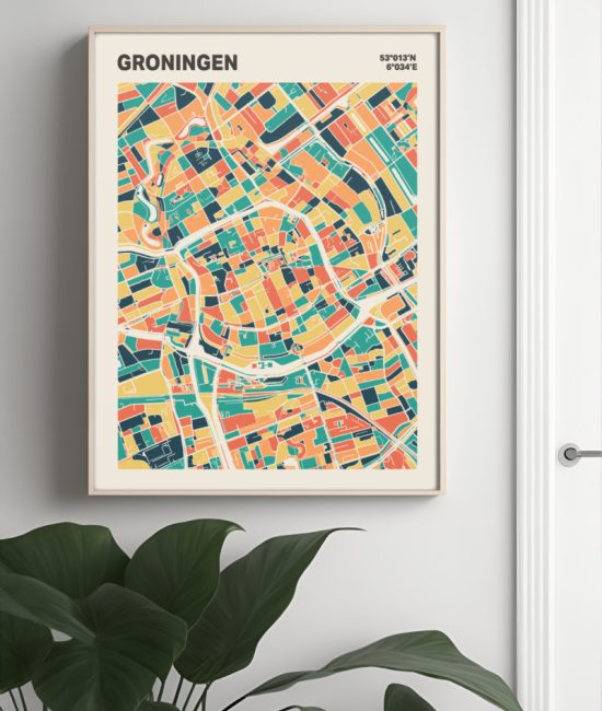 Plattegrond poster Licht Groningen mozaiek stl 01 4 | Funky Fellow
