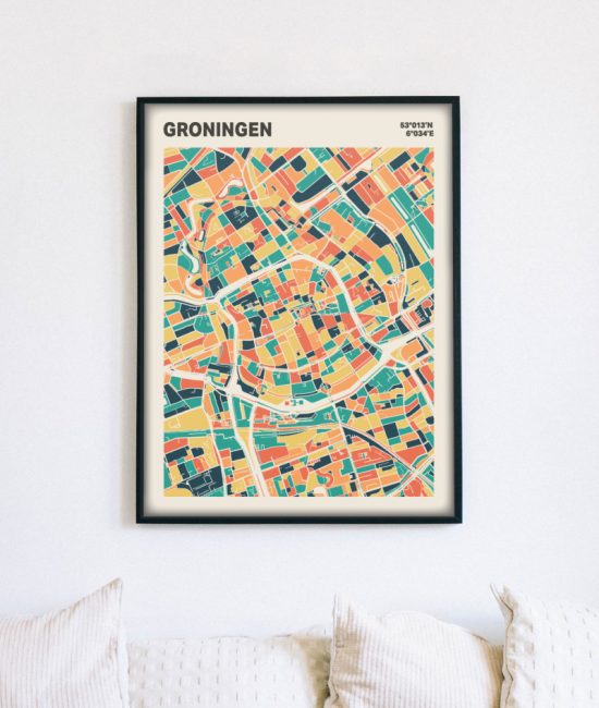 Plattegrond poster Licht Groningen mozaiek stl 01 5 | Funky Fellow
