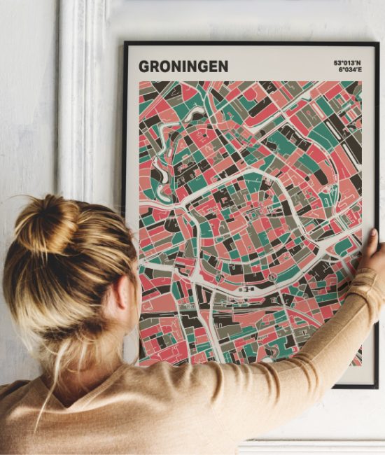 Plattegrond poster Licht Groningen mozaiek stl 02 2 | Funky Fellow