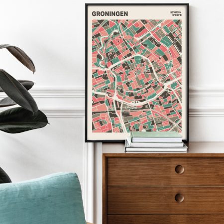 Plattegrond poster Licht Groningen mozaiek stl 02 3 | Funky Fellow