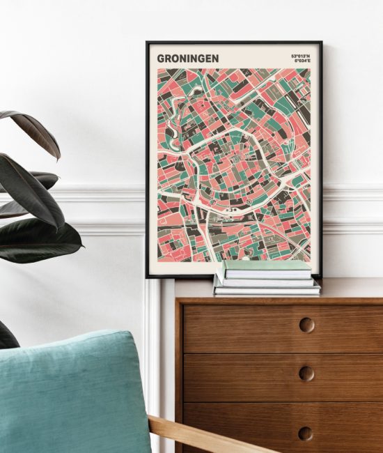 Plattegrond poster Licht Groningen mozaiek stl 02 3 | Funky Fellow