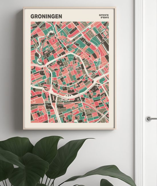 Plattegrond poster Licht Groningen mozaiek stl 02 5 | Funky Fellow