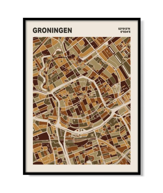 Plattegrond poster Licht Groningen mozaiek stl 03 1 | Funky Fellow