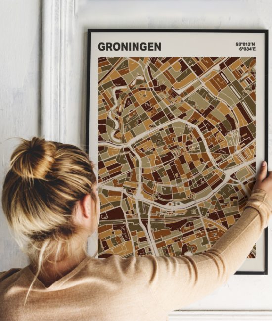 Plattegrond poster Licht Groningen mozaiek stl 03 2 | Funky Fellow