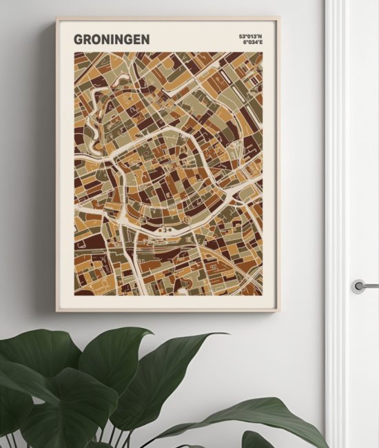 Plattegrond poster Licht Groningen mozaiek stl 03 5 | Funky Fellow