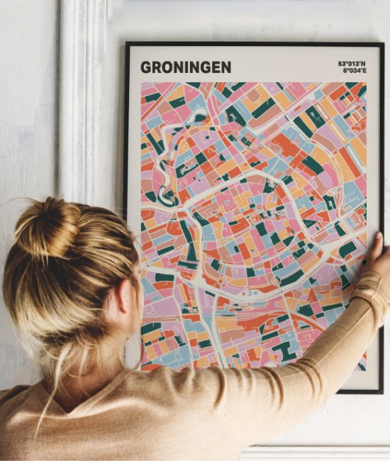 Plattegrond poster Licht Groningen mozaiek stl 04 2 | Funky Fellow