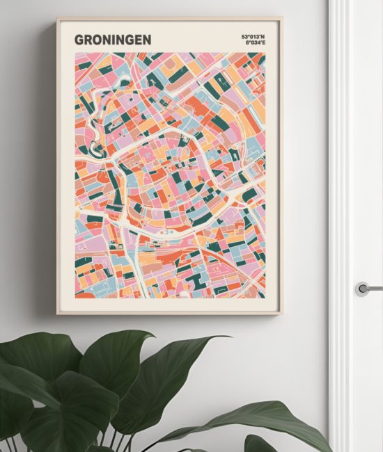 Plattegrond poster Licht Groningen mozaiek stl 04 5 | Funky Fellow