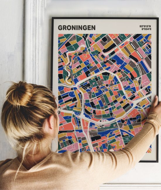 Plattegrond poster Licht Groningen mozaiek stl 05 2 | Funky Fellow
