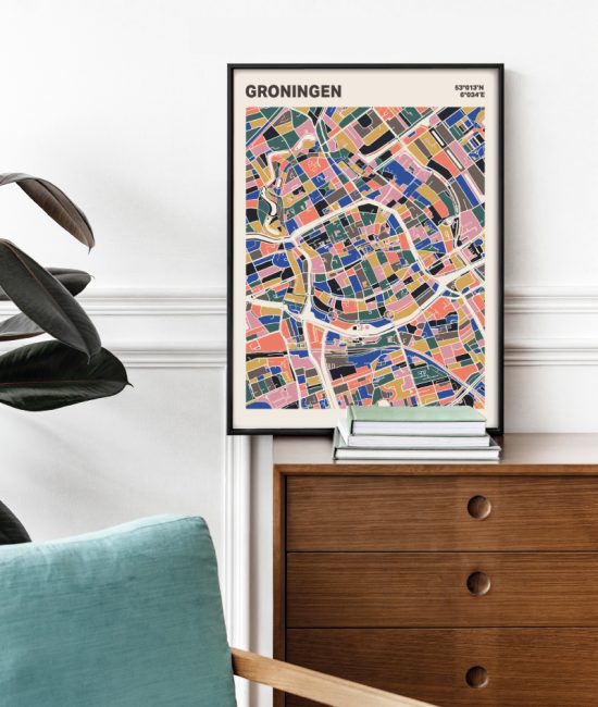Plattegrond poster Licht Groningen mozaiek stl 05 3 | Funky Fellow