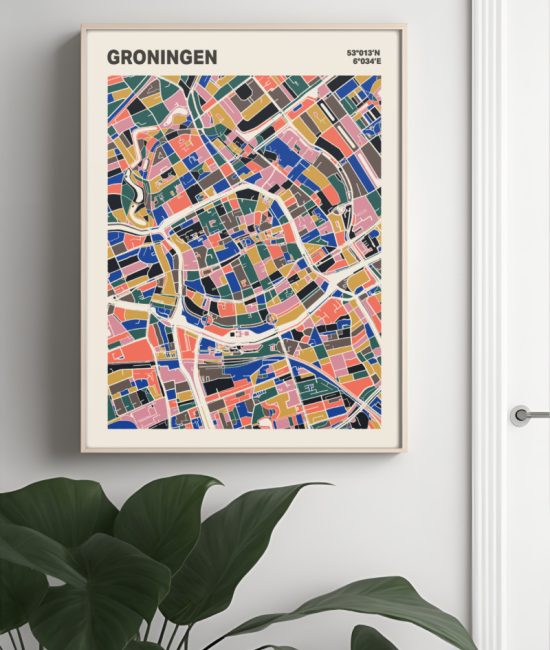 Plattegrond poster Licht Groningen mozaiek stl 05 5 | Funky Fellow