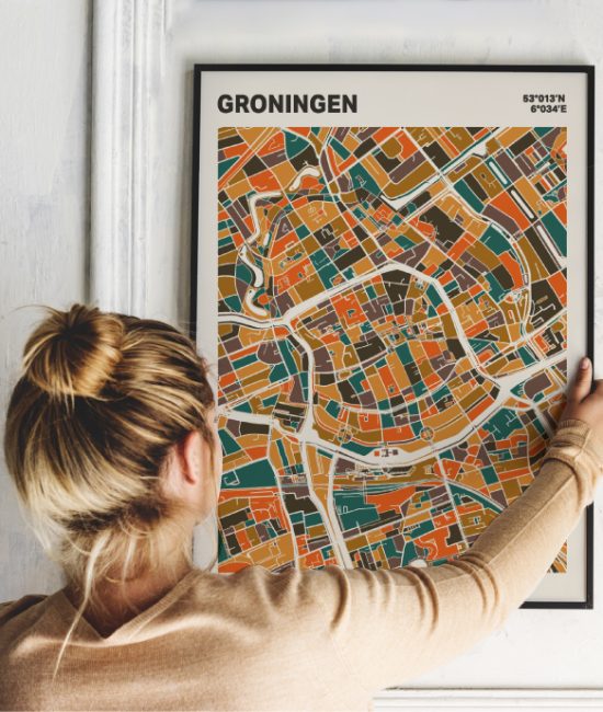 Plattegrond poster Licht Groningen mozaiek stl 06 1 | Funky Fellow
