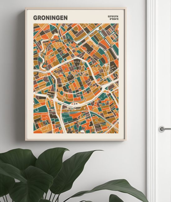 Plattegrond poster Licht Groningen mozaiek stl 06 4 | Funky Fellow