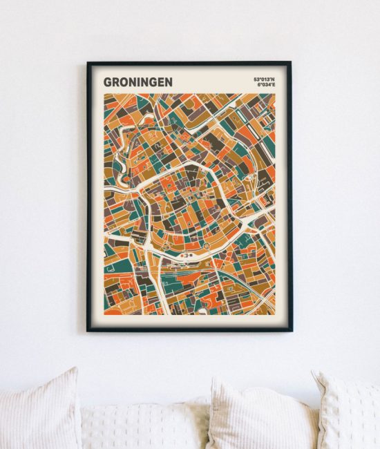 Plattegrond poster Licht Groningen mozaiek stl 06 5 | Funky Fellow