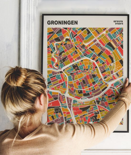 Plattegrond poster Licht Groningen mozaiek stl 07 1 | Funky Fellow