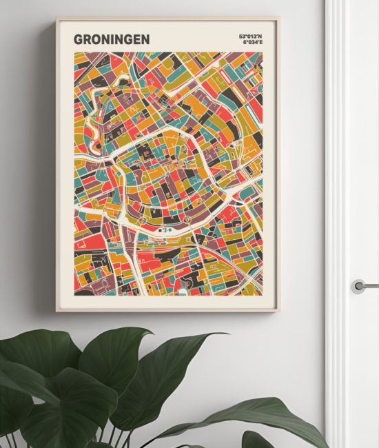 Plattegrond poster Licht Groningen mozaiek stl 07 4 | Funky Fellow
