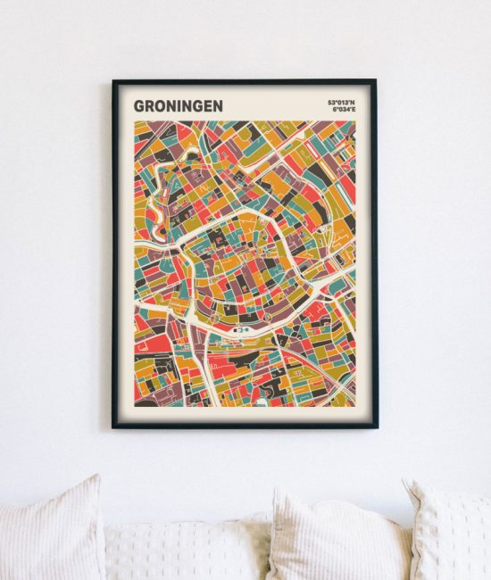 Plattegrond poster Licht Groningen mozaiek stl 07 5 | Funky Fellow