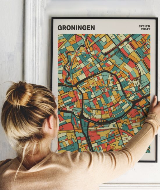 Plattegrond poster Licht Groningen mozaiek stl 08 1 | Funky Fellow